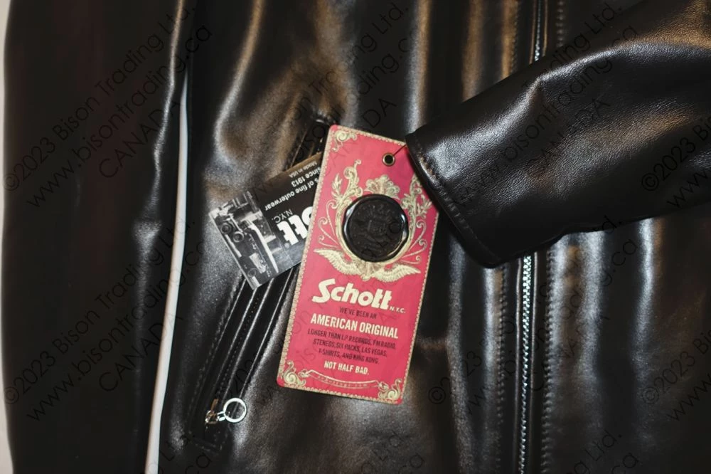 Schott NYC Classic Schott Racer Black Leather Motorcycle Jacket In Horsehide STYLE: 641HH 12 Schott NYC Classic Schott Racer Black Leather Motorcycle Jacket In Horsehide STYLE: 641HH - Image 10