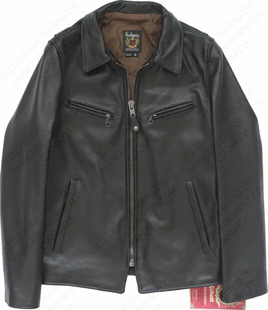 Schott NYC James Men's Retro Style Naked Cowhide Jacket STYLE: 165 5 Schott NYC James Men's Retro Style Naked Cowhide Jacket STYLE: 165 - Image 3