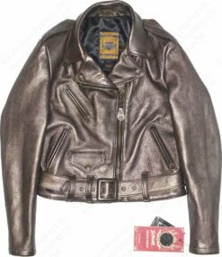 Schott NYC Women's Metallic Lambskin Cropped Perfecto® Jacket STYLE: 221W -Bison Trading Shop schott 221w s 15