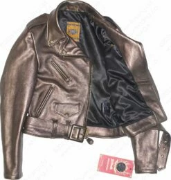 Schott NYC Women's Metallic Lambskin Cropped Perfecto® Jacket STYLE: 221W -Bison Trading Shop schott 221w s 16