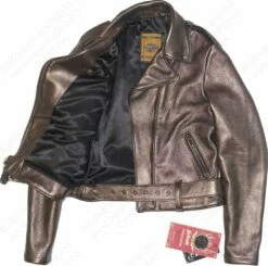 Schott NYC Women's Metallic Lambskin Cropped Perfecto® Jacket STYLE: 221W -Bison Trading Shop schott 221w s 18