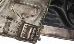 Schott NYC Women's Metallic Lambskin Cropped Perfecto® Jacket STYLE: 221W -Bison Trading Shop schott 221w s 24