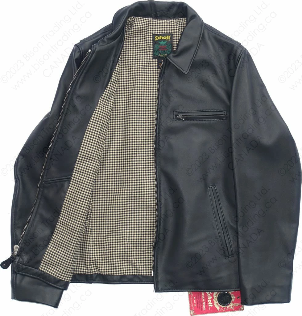 Schott NYC Waxy Lightweight Lambskin Delivery Jacket STYLE: 246 11 Schott NYC Waxy Lightweight Lambskin Delivery Jacket STYLE: 246 - Image 9