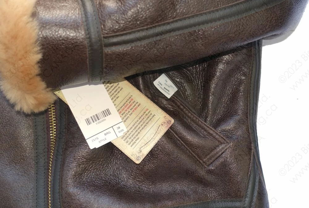 Schott NYC Classic B-3 Sheepskin Leather Bomber Jacket - 257S Gold 18 Schott NYC Classic B-3 Sheepskin Leather Bomber Jacket - 257S Gold - Image 16