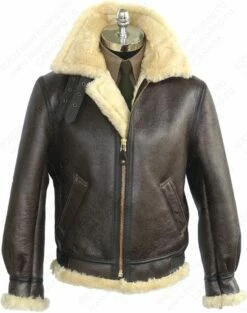 Schott NYC Classic B-3 Sheepskin Leather Bomber Jacket STYLE: 257S -Bison Trading Shop schott 257s brn 40 15