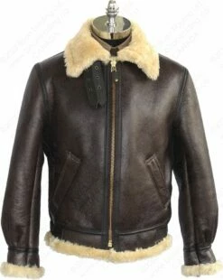 Schott NYC Classic B-3 Sheepskin Leather Bomber Jacket STYLE: 257S -Bison Trading Shop schott 257s brn 40 17