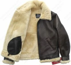 Schott NYC Classic B-3 Sheepskin Leather Bomber Jacket STYLE: 257S -Bison Trading Shop schott 257s brn 40 24