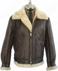 Schott NYC Classic B-3 Sheepskin Leather Bomber Jacket STYLE: 257S -Bison Trading Shop schott 257s brn 44 11