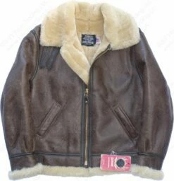 Schott NYC Classic B-3 Sheepskin Leather Bomber Jacket STYLE: 257S -Bison Trading Shop schott 257s brn 44 21