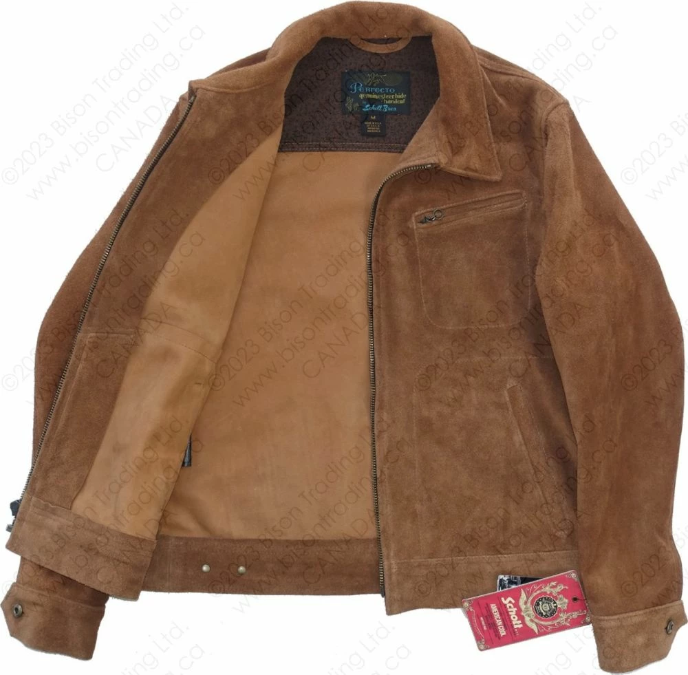 Schott NYC Unlined Rough Out Cowhide Jacket STYLE: 375 14 Schott NYC Unlined Rough Out Cowhide Jacket STYLE: 375 - Image 12