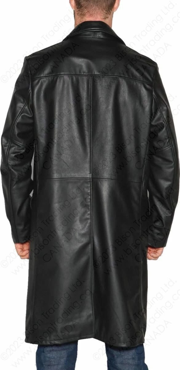 Schott NYC Men's Lightweight Cowhide Trench Coat STYLE: 495 7 Schott NYC Men's Lightweight Cowhide Trench Coat STYLE: 495 - Image 5