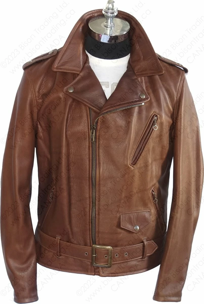 Schott NYC Waxy Natural Cowhide 50's Perfecto® Motorcycle Leather Jacket STYLE: 519 Brown 6 Schott NYC Waxy Natural Cowhide 50's Perfecto® Motorcycle Leather Jacket STYLE: 519 Brown - Image 5