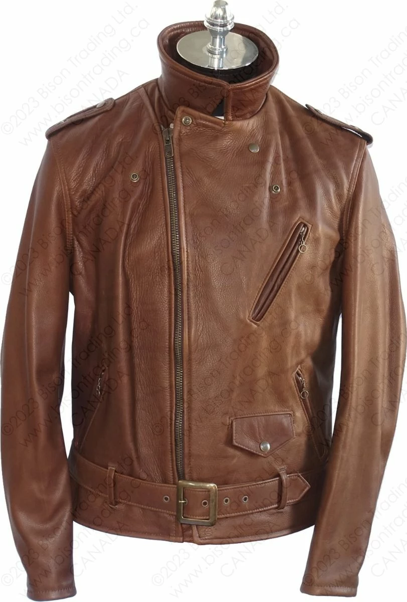Schott NYC Waxy Natural Cowhide 50's Perfecto® Motorcycle Leather Jacket STYLE: 519 Brown 7 Schott NYC Waxy Natural Cowhide 50's Perfecto® Motorcycle Leather Jacket STYLE: 519 Brown - Image 6