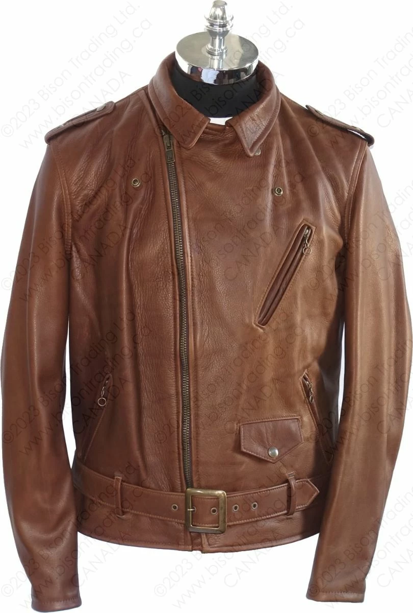 Schott NYC Waxy Natural Cowhide 50's Perfecto® Motorcycle Leather Jacket STYLE: 519 Brown 8 Schott NYC Waxy Natural Cowhide 50's Perfecto® Motorcycle Leather Jacket STYLE: 519 Brown - Image 7