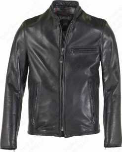 Schott NYC Waxed Natural Pebbled Cowhide Café Leather Jacket STYLE: 530