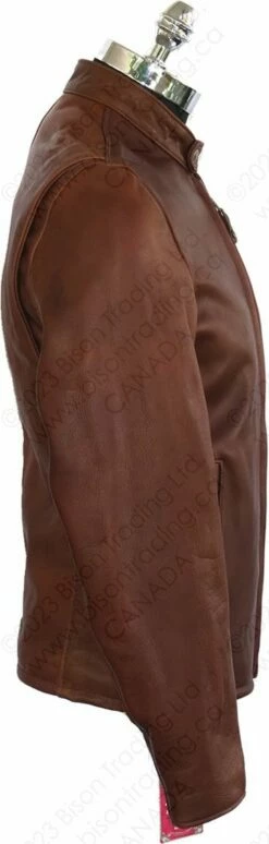 Schott NYC Waxed Natural Pebbled Cowhide Café Leather Jacket STYLE: 530 Brown 30 Schott NYC Waxed Natural Pebbled Cowhide Café Leather Jacket STYLE: 530 Brown -Bison Trading Shop schott 530 brn s 14