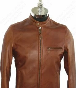 Schott NYC Waxed Natural Pebbled Cowhide Café Leather Jacket STYLE: 530 Brown 32 Schott NYC Waxed Natural Pebbled Cowhide Café Leather Jacket STYLE: 530 Brown -Bison Trading Shop schott 530 brn s 16