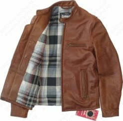 Schott NYC Waxed Natural Pebbled Cowhide Café Leather Jacket STYLE: 530 Brown 34 Schott NYC Waxed Natural Pebbled Cowhide Café Leather Jacket STYLE: 530 Brown -Bison Trading Shop schott 530 brn s 22