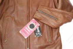 Schott NYC Waxed Natural Pebbled Cowhide Café Leather Jacket STYLE: 530 Brown 39 Schott NYC Waxed Natural Pebbled Cowhide Café Leather Jacket STYLE: 530 Brown -Bison Trading Shop schott 530 brn s 27