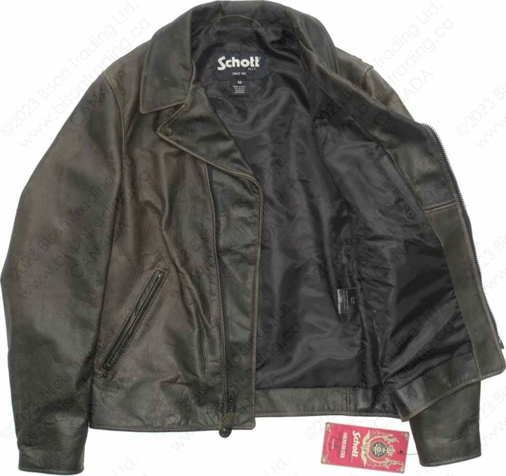 Schott NYC Men's Cowhide Motorcycle Jacket STYLE: 533 12 Schott NYC Men's Cowhide Motorcycle Jacket STYLE: 533 - Image 10