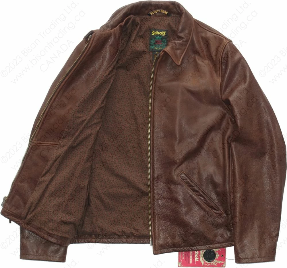 Schott NYC Men's Waxy Buffalo Leather Sunset Jacket STYLE: 543 13 Schott NYC Men's Waxy Buffalo Leather Sunset Jacket STYLE: 543 - Image 11