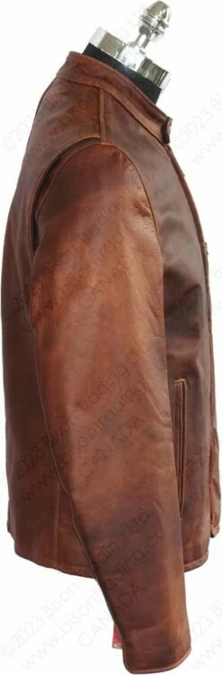 Schott NYC Men's Cafe Racer Jacket STYLE: 550 28 Schott NYC Men's Cafe Racer Jacket STYLE: 550 -Bison Trading Shop schott 550 brown m 14