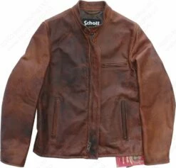Schott NYC Men's Cafe Racer Jacket STYLE: 550 37 Schott NYC Men's Cafe Racer Jacket STYLE: 550 -Bison Trading Shop schott 550 brown m 34