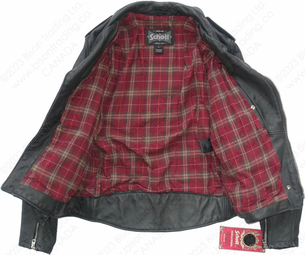 Schott NYC Vintaged Fitted Cowhide Leather Motorcycle Jacket STYLE: 626VN 12 Schott NYC Vintaged Fitted Cowhide Leather Motorcycle Jacket STYLE: 626VN - Image 10