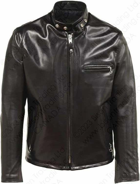 Schott NYC Classic Schott Racer Black Leather Motorcycle Jacket In Horsehide STYLE: 641HH 18 Schott NYC Classic Schott Racer Black Leather Motorcycle Jacket In Horsehide STYLE: 641HH - Image 16