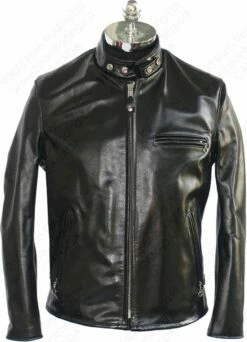 Schott NYC Classic Schott Racer Black Leather Motorcycle Jacket In Horsehide STYLE: 641HH