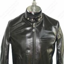Schott NYC Classic Schott Racer Black Leather Motorcycle Jacket In Horsehide STYLE: 641HH 26 Schott NYC Classic Schott Racer Black Leather Motorcycle Jacket In Horsehide STYLE: 641HH -Bison Trading Shop schott 641hh blk 40 21 15