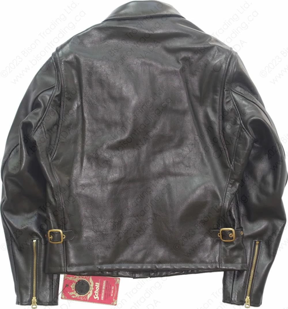 Schott NYC Men's Classic Horsehide Black Racer Motorcycle Leather Jacket With Spread Collar STYLE: 689H 18 Schott NYC Men's Classic Horsehide Black Racer Motorcycle Leather Jacket With Spread Collar STYLE: 689H - Image 16