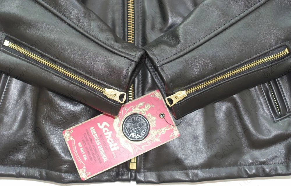 Schott NYC Men's Classic Horsehide Black Racer Motorcycle Leather Jacket With Spread Collar STYLE: 689H 20 Schott NYC Men's Classic Horsehide Black Racer Motorcycle Leather Jacket With Spread Collar STYLE: 689H - Image 18