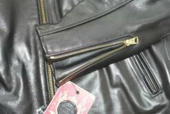 Schott NYC Men's Classic Horsehide Black Racer Motorcycle Leather Jacket With Spread Collar STYLE: 689H 40 Schott NYC Men's Classic Horsehide Black Racer Motorcycle Leather Jacket With Spread Collar STYLE: 689H -Bison Trading Shop schott 689h 38 28