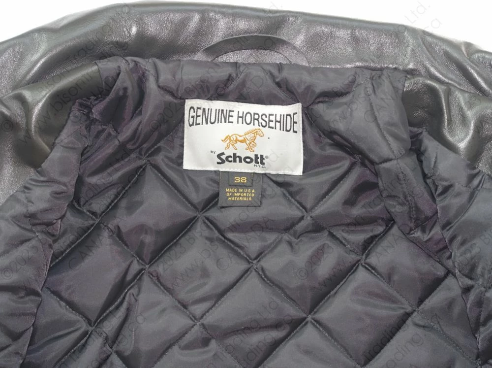 Schott NYC Men's Classic Horsehide Black Racer Motorcycle Leather Jacket With Spread Collar STYLE: 689H 22 Schott NYC Men's Classic Horsehide Black Racer Motorcycle Leather Jacket With Spread Collar STYLE: 689H - Image 20