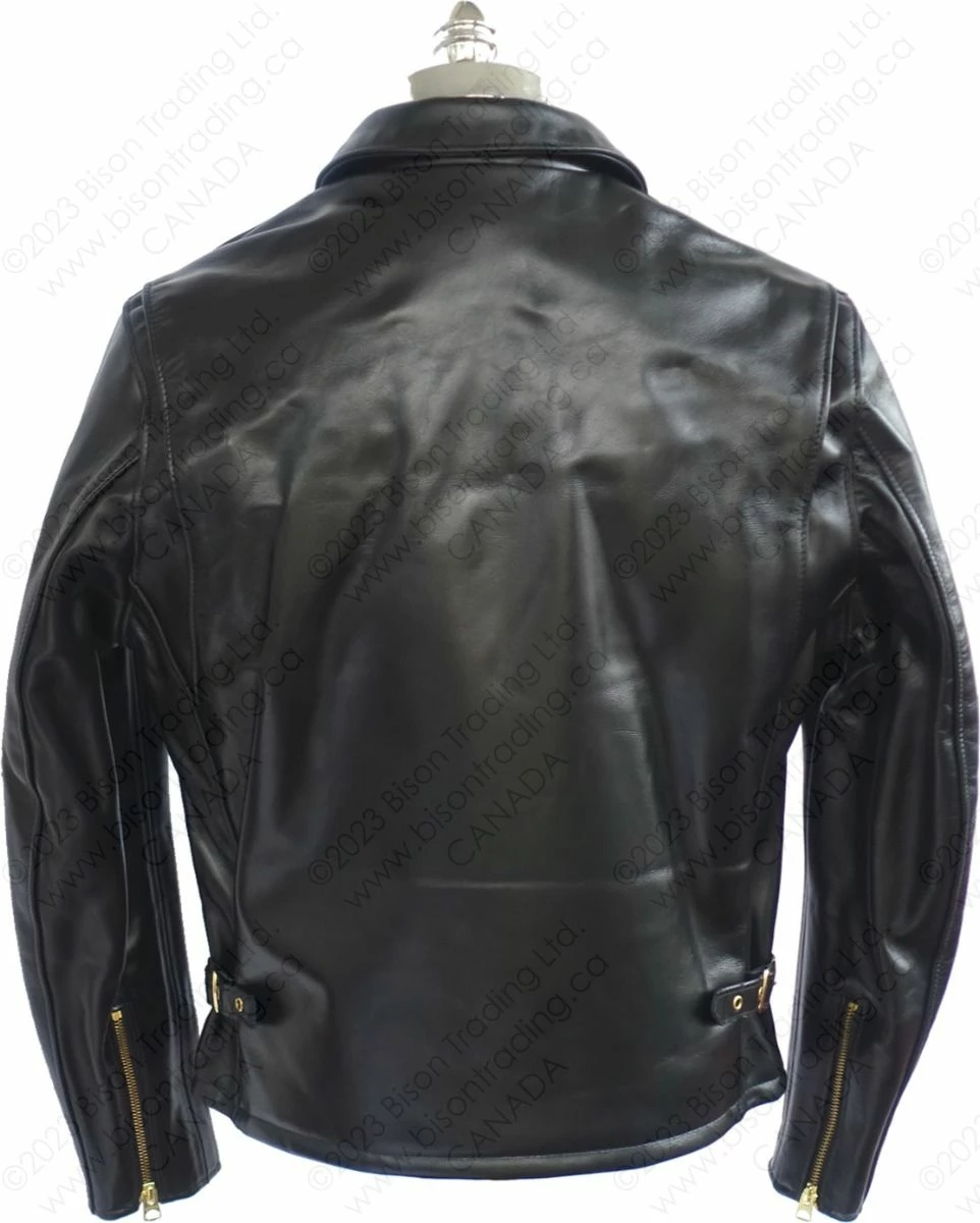 Schott NYC Men's Classic Horsehide Black Racer Motorcycle Leather Jacket With Spread Collar STYLE: 689H 5 Schott NYC Men's Classic Horsehide Black Racer Motorcycle Leather Jacket With Spread Collar STYLE: 689H - Image 3