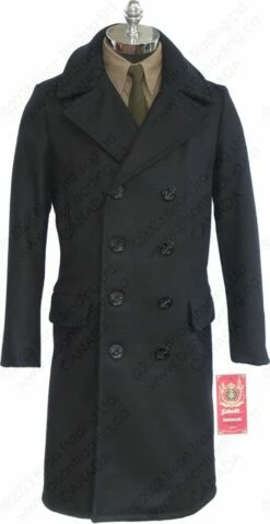 Schott NYC Men's Wool Knee Length Peacoat STYLE: 714US