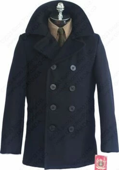 Schott NYC Classic Melton Wool Navy Pea Coat STYLE: 740 38 Schott NYC Classic Melton Wool Navy Pea Coat STYLE: 740 -Bison Trading Shop schott 740 38 30 15