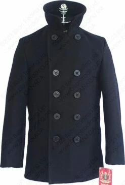 Schott NYC Classic Melton Wool Navy Pea Coat STYLE: 740 39 Schott NYC Classic Melton Wool Navy Pea Coat STYLE: 740 -Bison Trading Shop schott 740 38 30 16