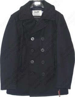 Schott NYC Classic Melton Wool Navy Pea Coat STYLE: 740 40 Schott NYC Classic Melton Wool Navy Pea Coat STYLE: 740 -Bison Trading Shop schott 740 nav 40 11
