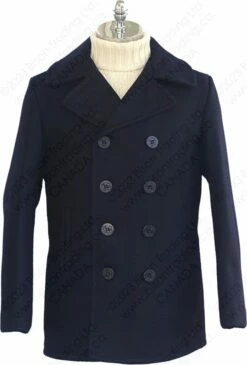 Schott NYC Classic Melton Wool Navy Pea Coat STYLE: 740