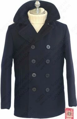 Schott NYC Classic Melton Wool Navy Pea Coat STYLE: 740 26 Schott NYC Classic Melton Wool Navy Pea Coat STYLE: 740 -Bison Trading Shop schott 740 newnavy 40 15