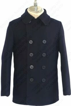Schott NYC Classic Melton Wool Navy Pea Coat STYLE: 740 27 Schott NYC Classic Melton Wool Navy Pea Coat STYLE: 740 -Bison Trading Shop schott 740 newnavy 40 16