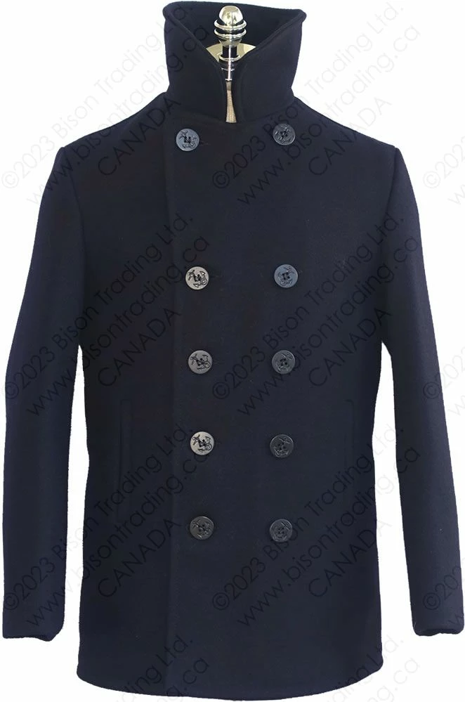 Schott NYC Classic Melton Wool Navy Pea Coat STYLE: 740 9 Schott NYC Classic Melton Wool Navy Pea Coat STYLE: 740 - Image 7