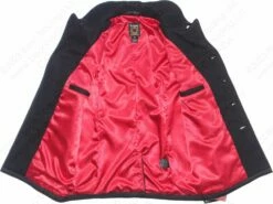 Schott NYC Leather Trim Peacoat (Slim Fit) STYLE: 740C 39 Schott NYC Leather Trim Peacoat (Slim Fit) STYLE: 740C -Bison Trading Shop schott 740c 36 16