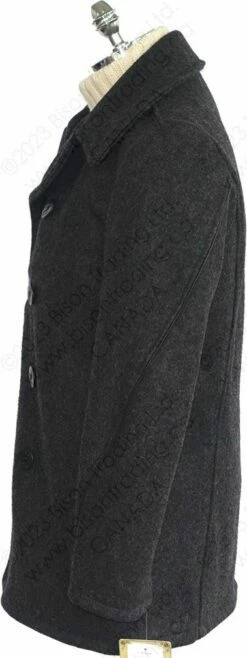 Schott NYC Leather Trim Peacoat (Slim Fit) STYLE: 740C 31 Schott NYC Leather Trim Peacoat (Slim Fit) STYLE: 740C -Bison Trading Shop schott 740c dox 42 12 1