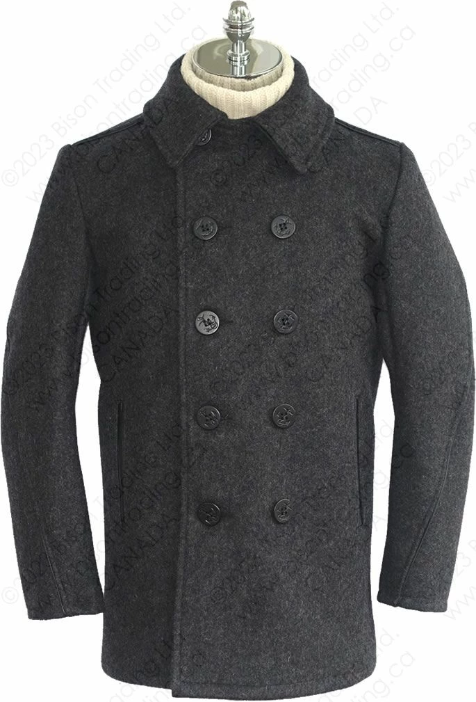 Schott NYC Leather Trim Peacoat (Slim Fit) STYLE: 740C 17 Schott NYC Leather Trim Peacoat (Slim Fit) STYLE: 740C - Image 15