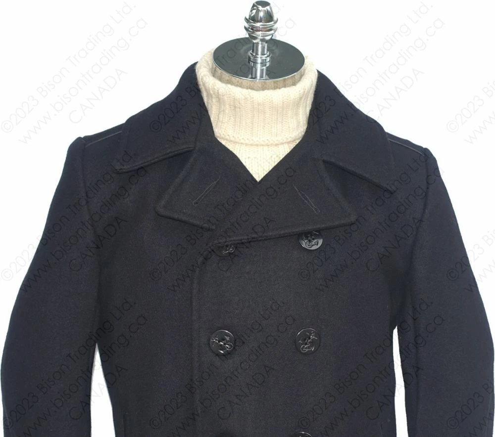 Schott NYC Leather Trim Peacoat (Slim Fit) STYLE: 740C 10 Schott NYC Leather Trim Peacoat (Slim Fit) STYLE: 740C - Image 8