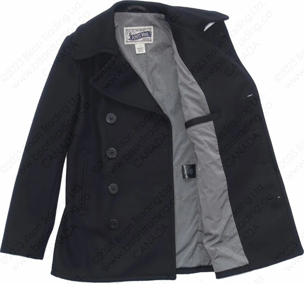 Schott NYC 24 Oz. Slim Fit Fashion Pea Coat STYLE: 751 17 Schott NYC 24 Oz. Slim Fit Fashion Pea Coat STYLE: 751 - Image 15