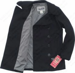 Schott NYC 24 Oz. Slim Fit Fashion Pea Coat STYLE: 751 38 Schott NYC 24 Oz. Slim Fit Fashion Pea Coat STYLE: 751 -Bison Trading Shop schott 751 s 24